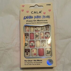 CALA Little Miss Nails Press-On Manicure - Pink and White